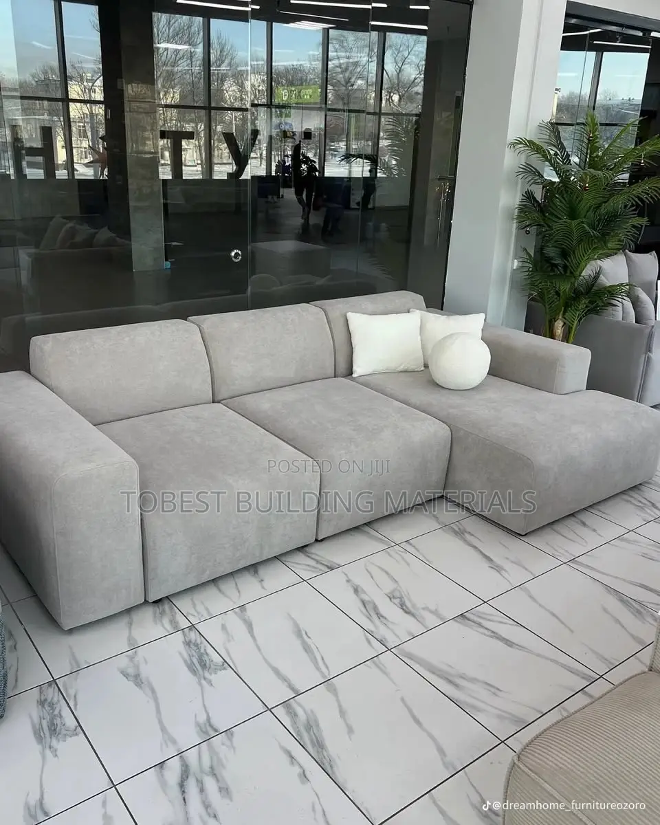 Modern Light Grey L-Shaped Sectional Sofa