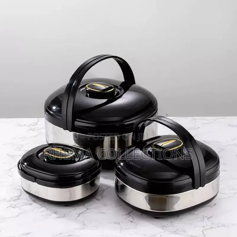 3-Piece Stainless Steel Insulated Lunch Box Set – Keeps Food Warm