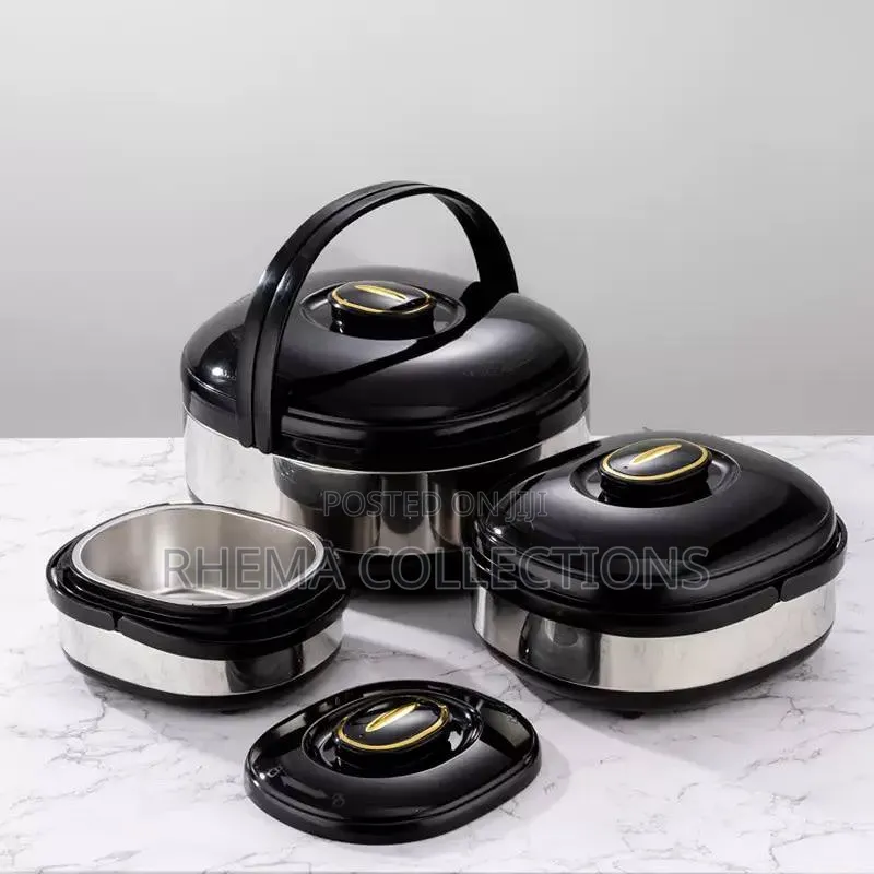 3-Piece Stainless Steel Insulated Lunch Box Set – Keeps Food Warm