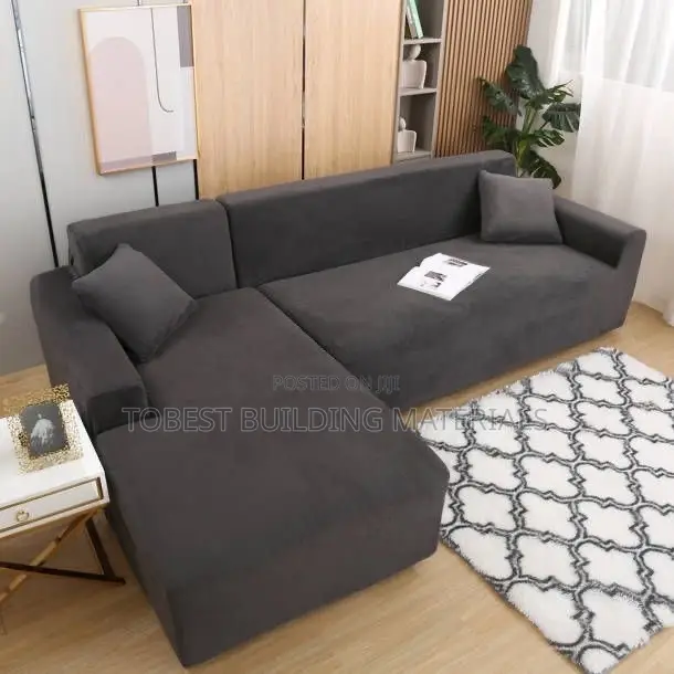 Contemporary 4-Seater L-Sectional Sofa in Dark Grey