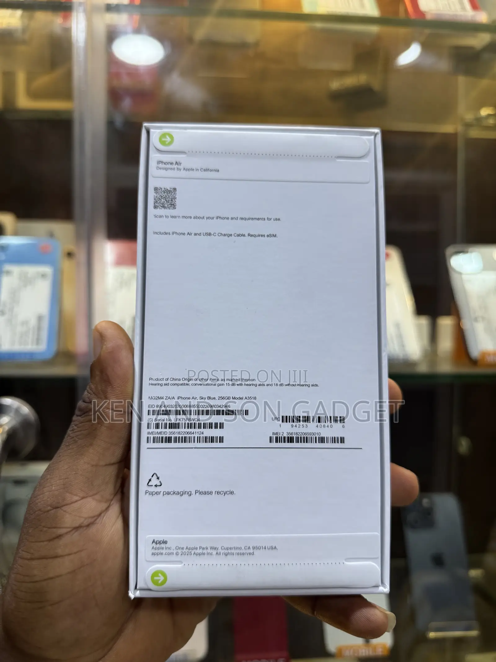 New Apple iPhone Air 256 GB Blue