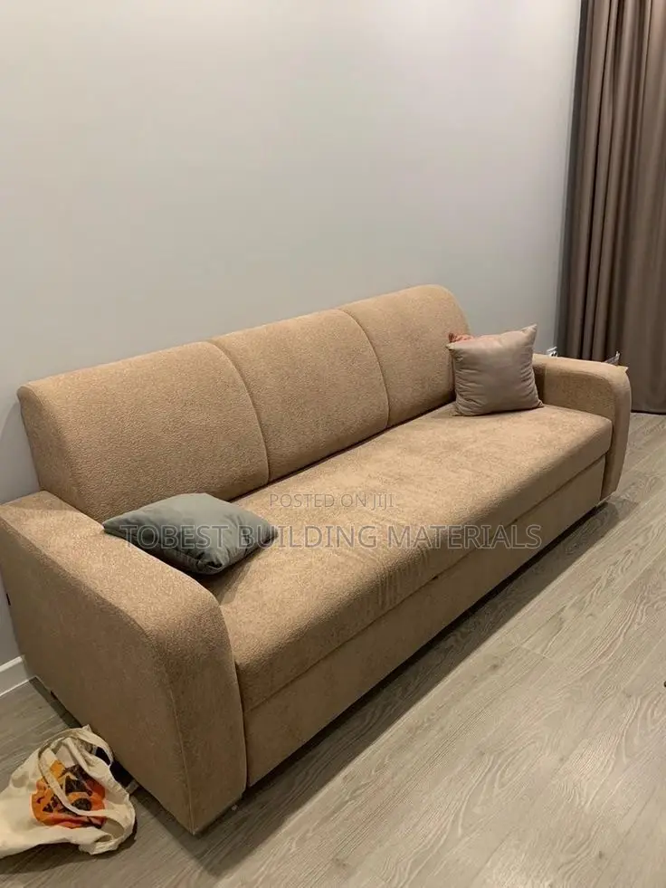 Modern Textured Fabric Living Room Couch