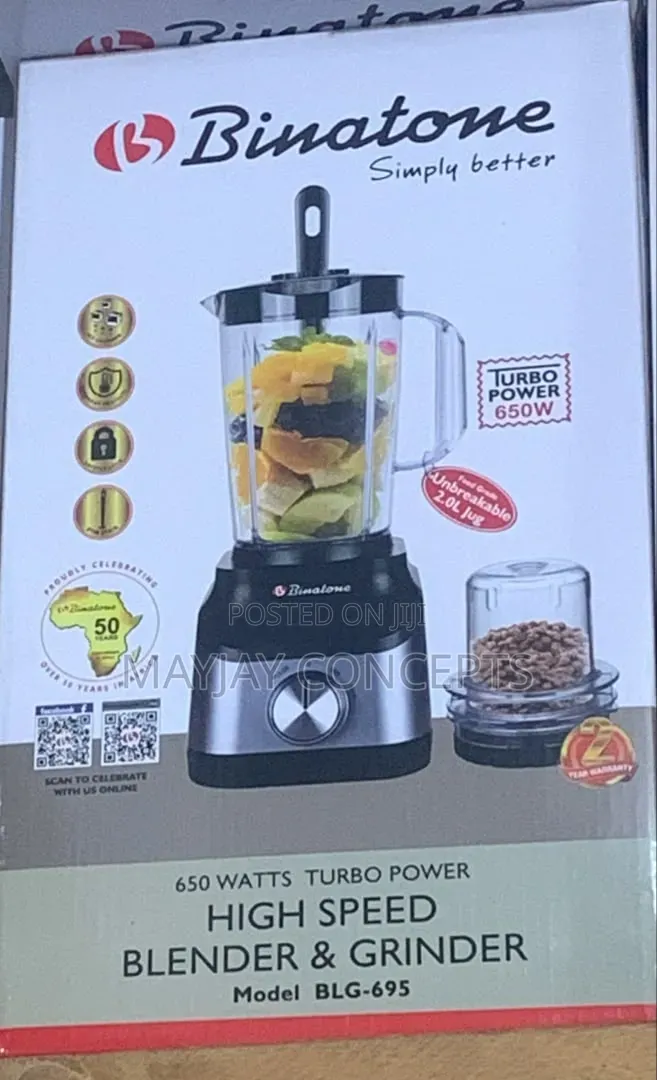 Binatone BLG-695 650W High Speed Blender and Grinder With 2L Jar
