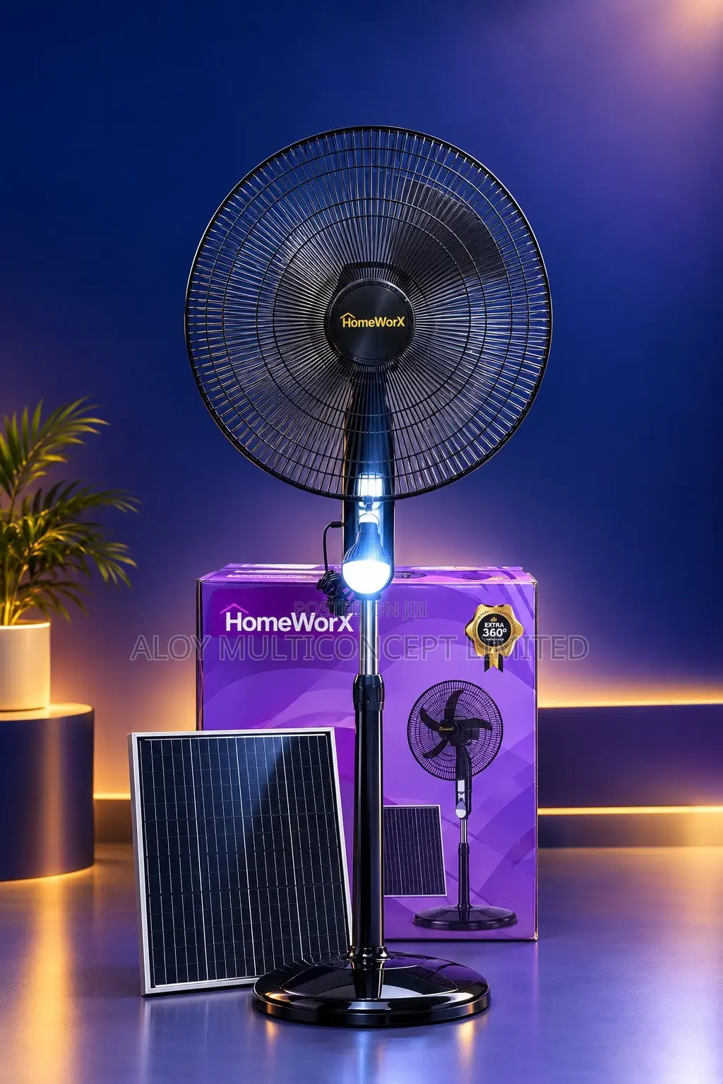 Homeworx Solar Rechargeable Fans