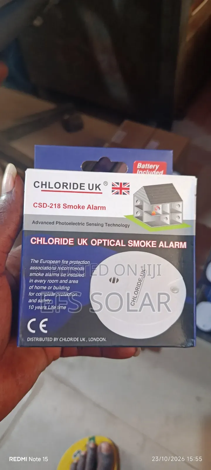 Chloride UK CSD-218 Optical Smoke Alarm – Battery Included