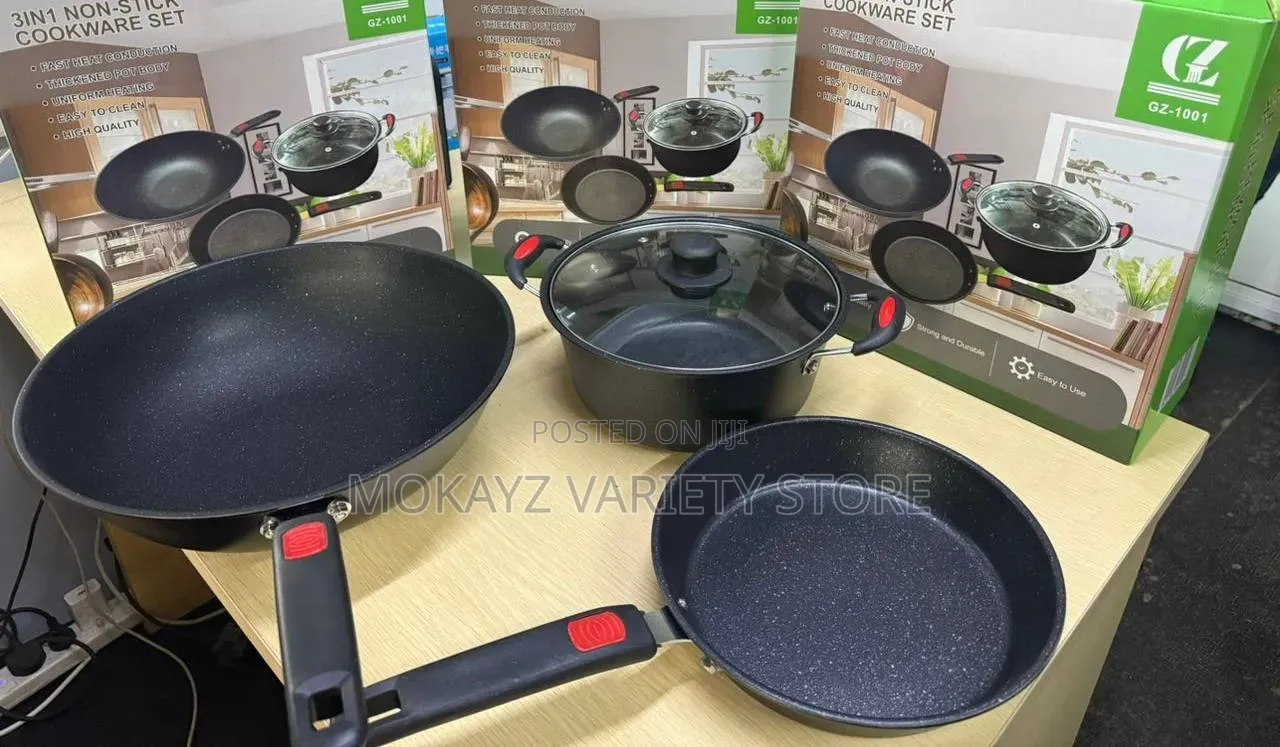 3pcs Quality Non-Stick Cookware Set (Gz-1001)