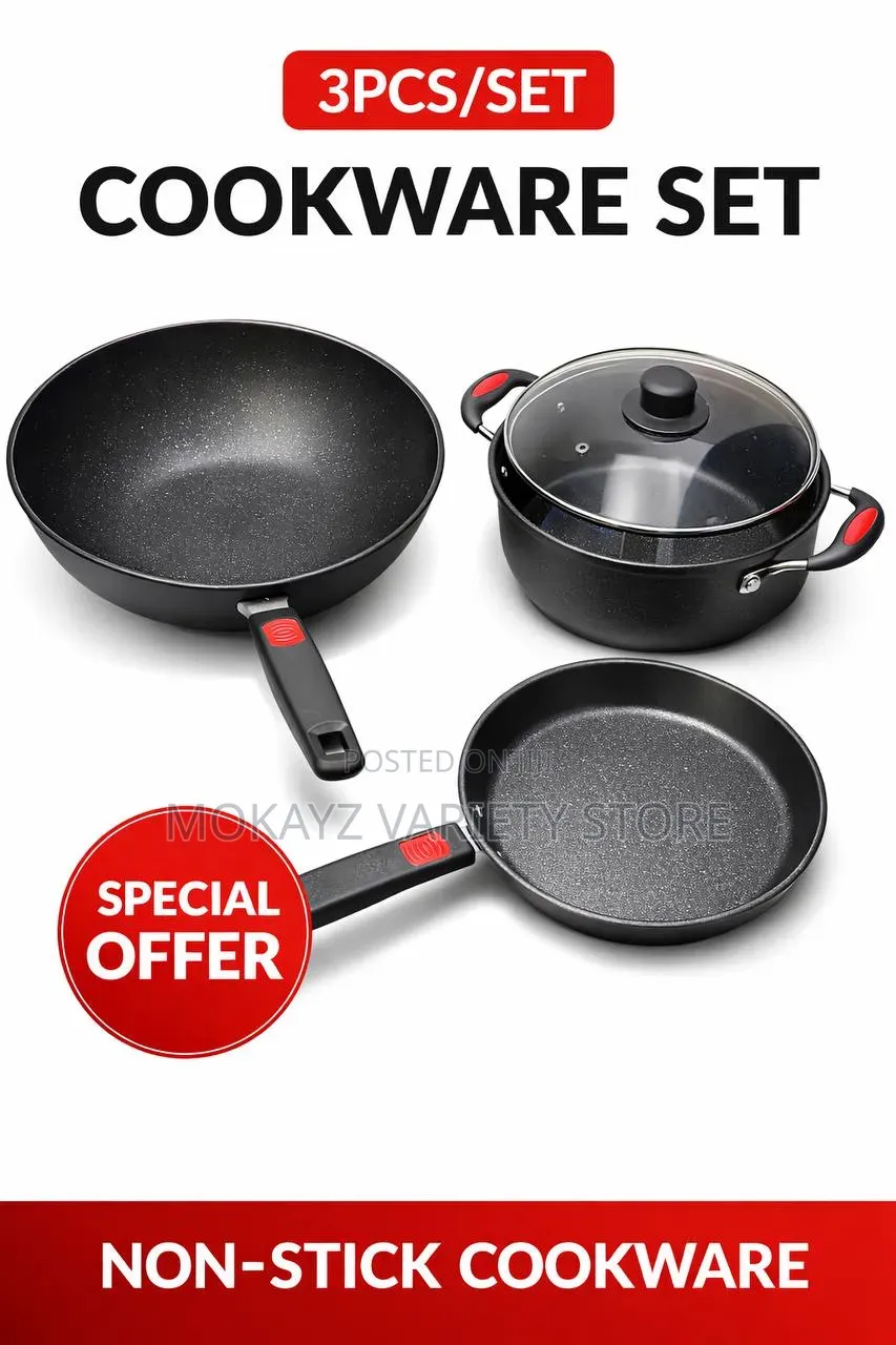 3pcs Quality Non-Stick Cookware Set (Gz-1001)