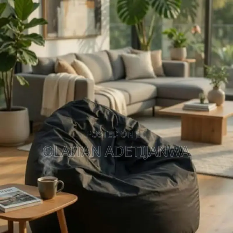 Leather Beanbag Frameless Washable Home and Office