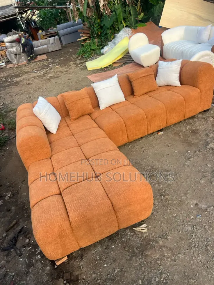 Brand New Orange Lshaped Sofa