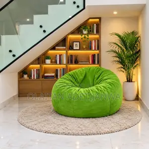Green Boneless Beanbag With Removable and Washable Cover