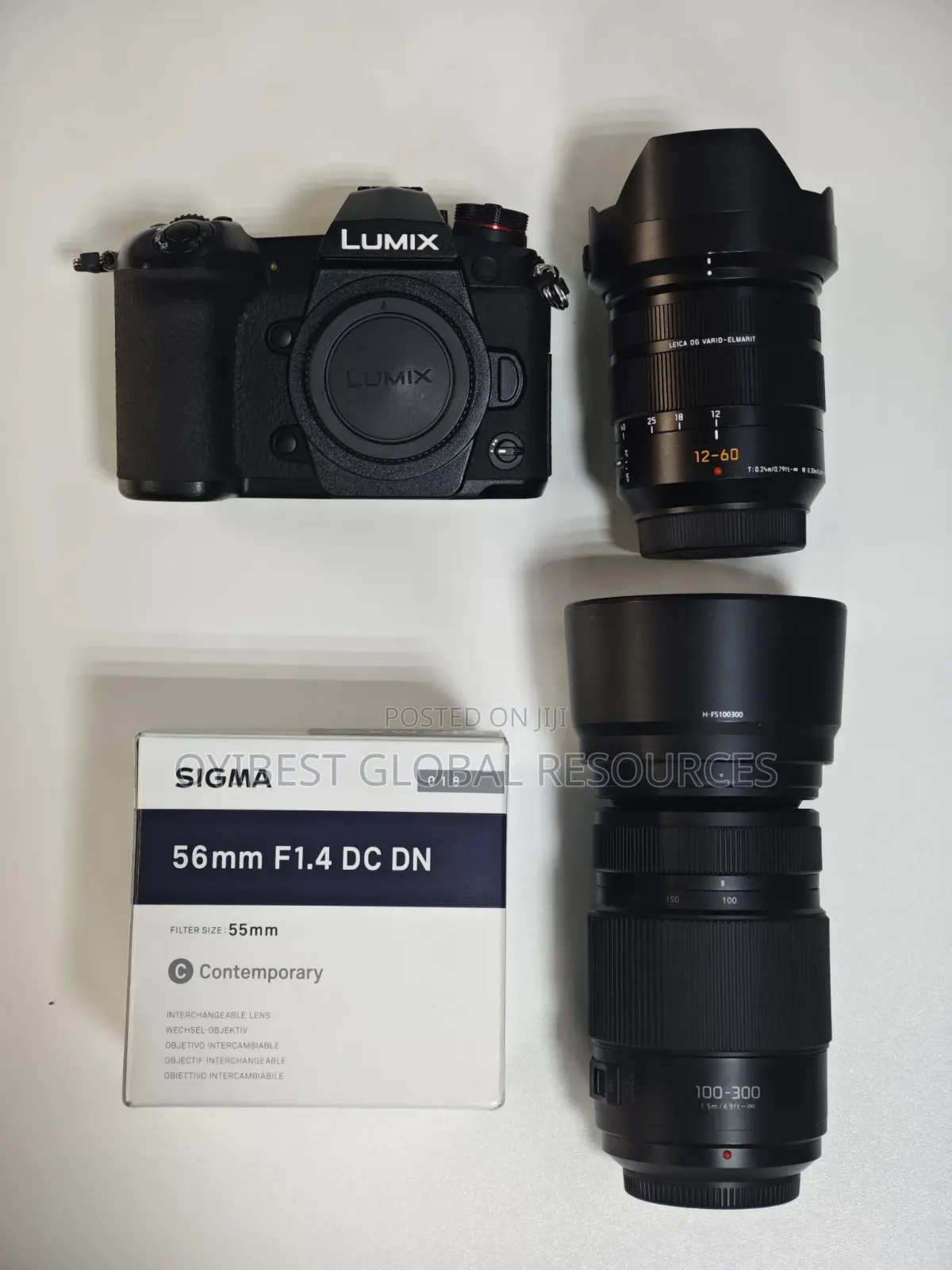 Lumix G9 Camera +Lumix 12-60mm F2.8+ Lumix 100-400mm +Sigma 56mm F1.4