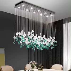 Luxury Green & Clear Crystal LED Living Room | Dining Chandelier