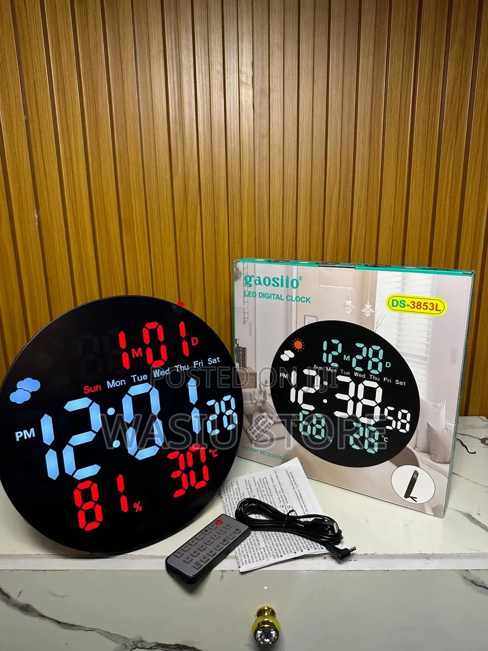 Gaosilo LED Digital Wall and Desk Clock (Model DS-3853L)
