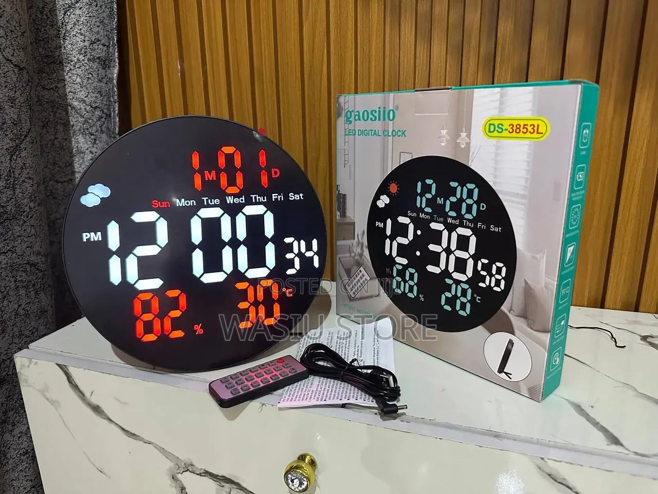 Gaosilo LED Digital Wall and Desk Clock (Model DS-3853L)