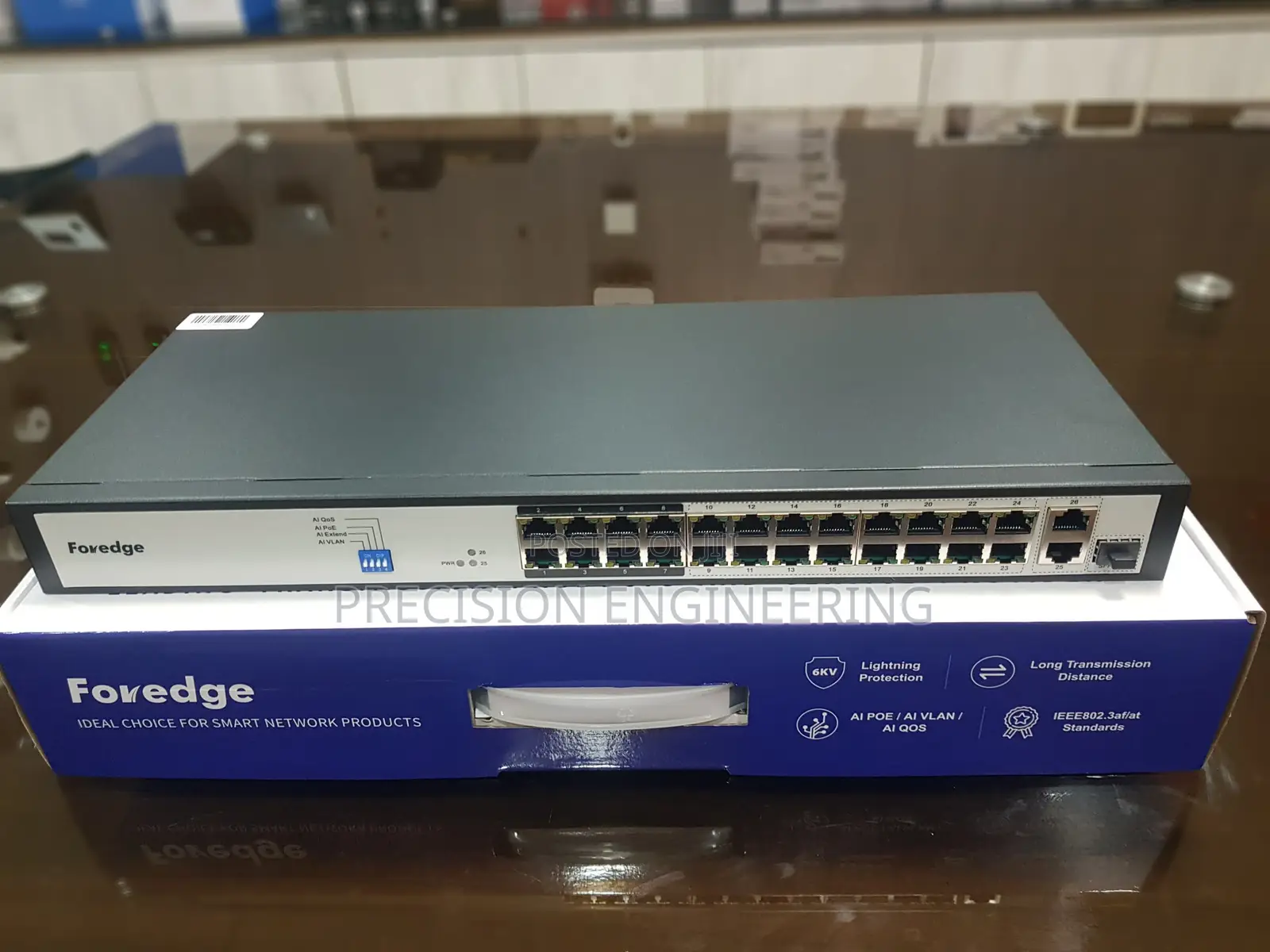 Foredge AI6024 24-Port Gigabit Uplink AI PoE Switch (250W)