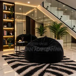 Black Comfy Beanbag Washable Adjustable for Home and Office