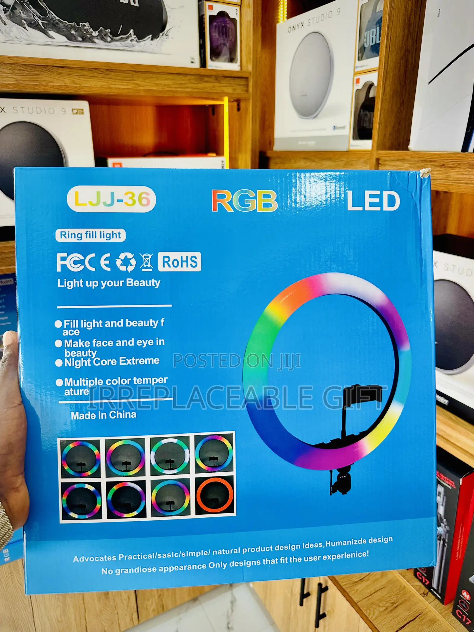 14-Inch RGB Ring Light With Stand & 3 Phone Holders – USB Powered