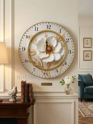 35CM Elegant Floral Wall Clock