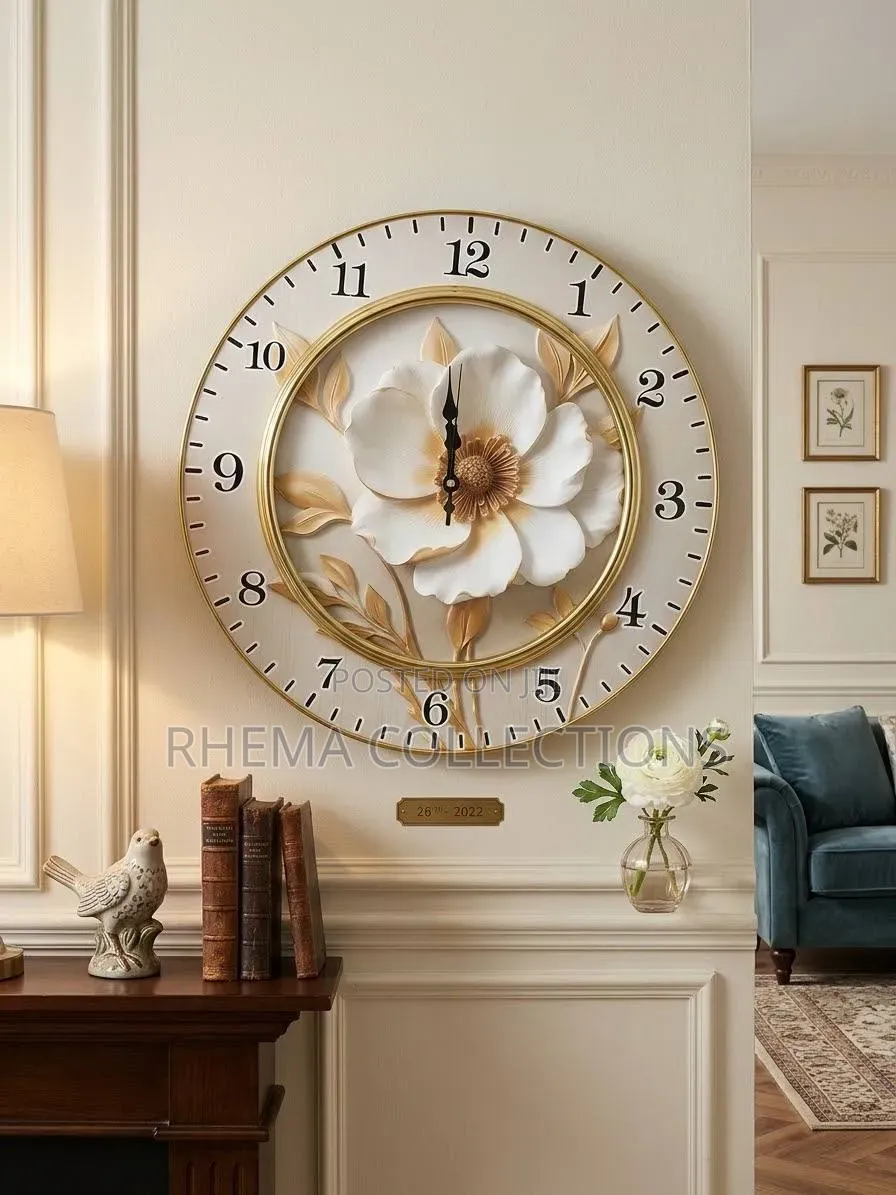 35CM Elegant Floral Wall Clock