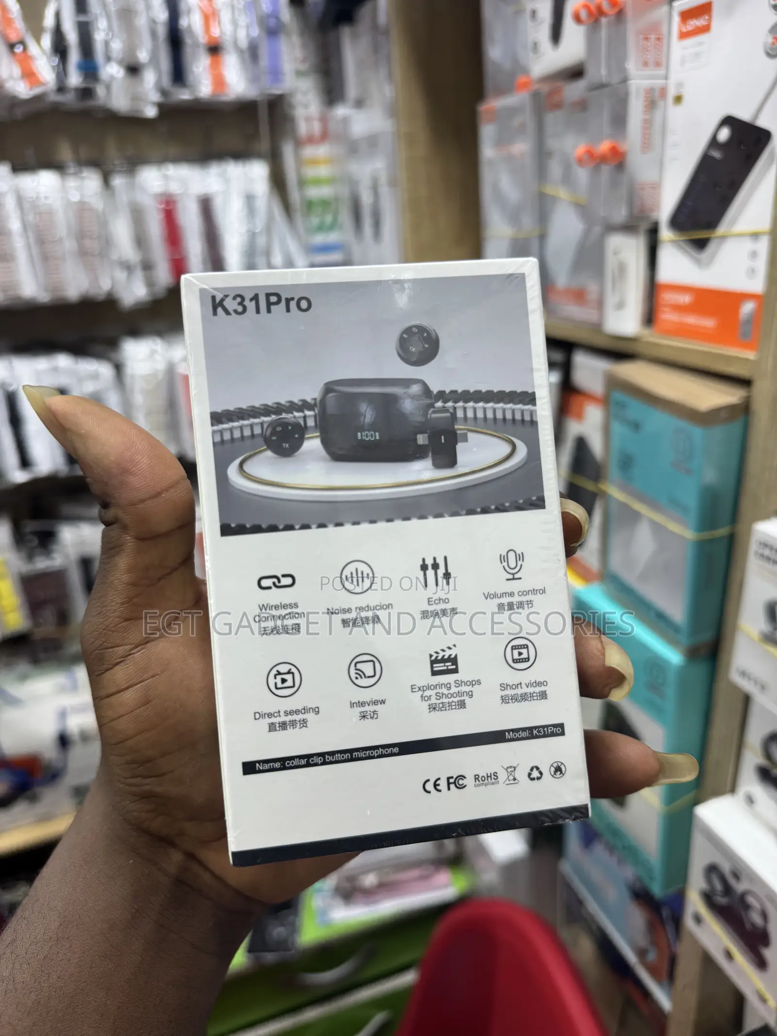 K31 Pro Collar Clip Button Microphone,