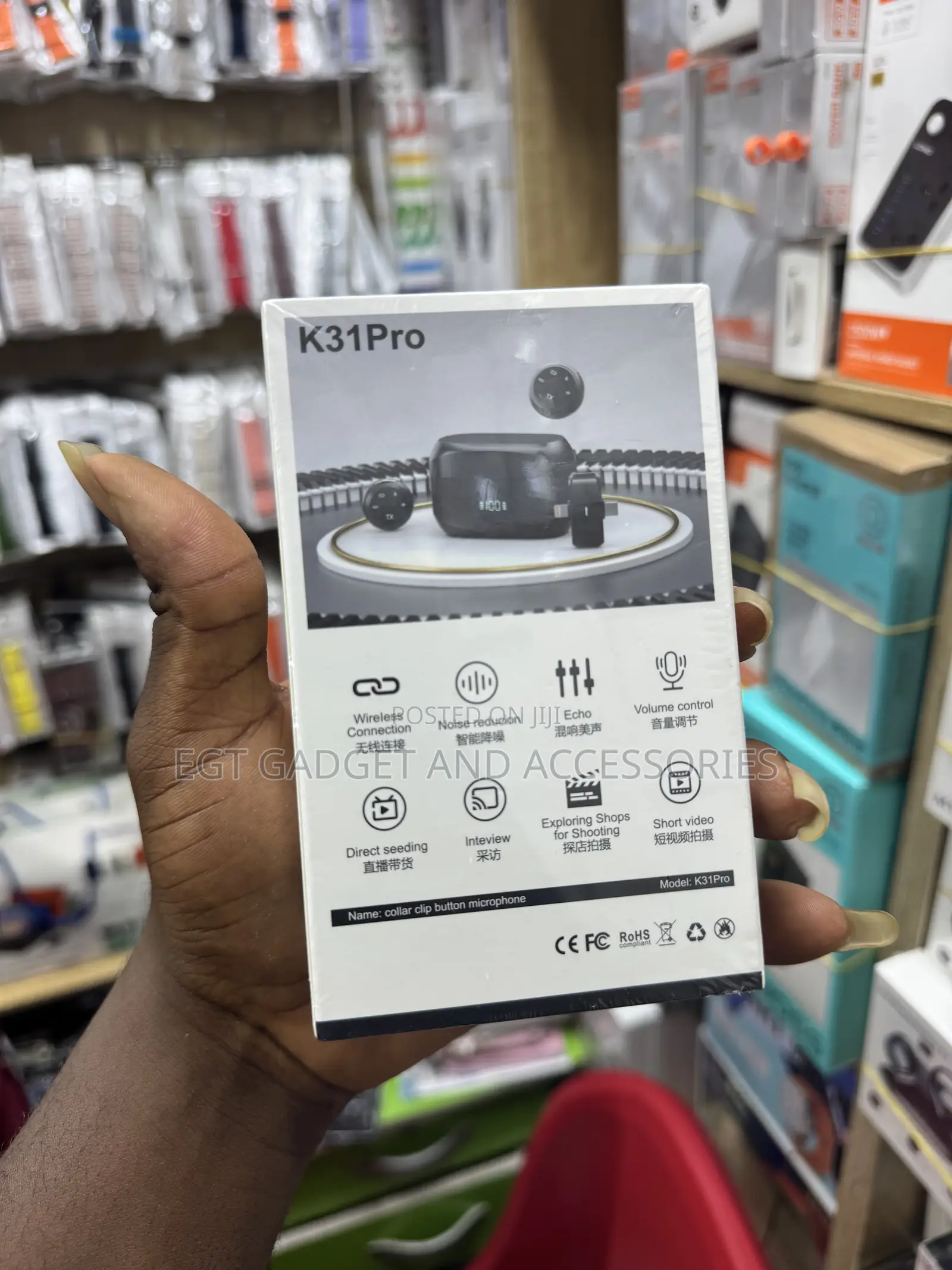 K31 Pro Collar Clip Button Microphone,