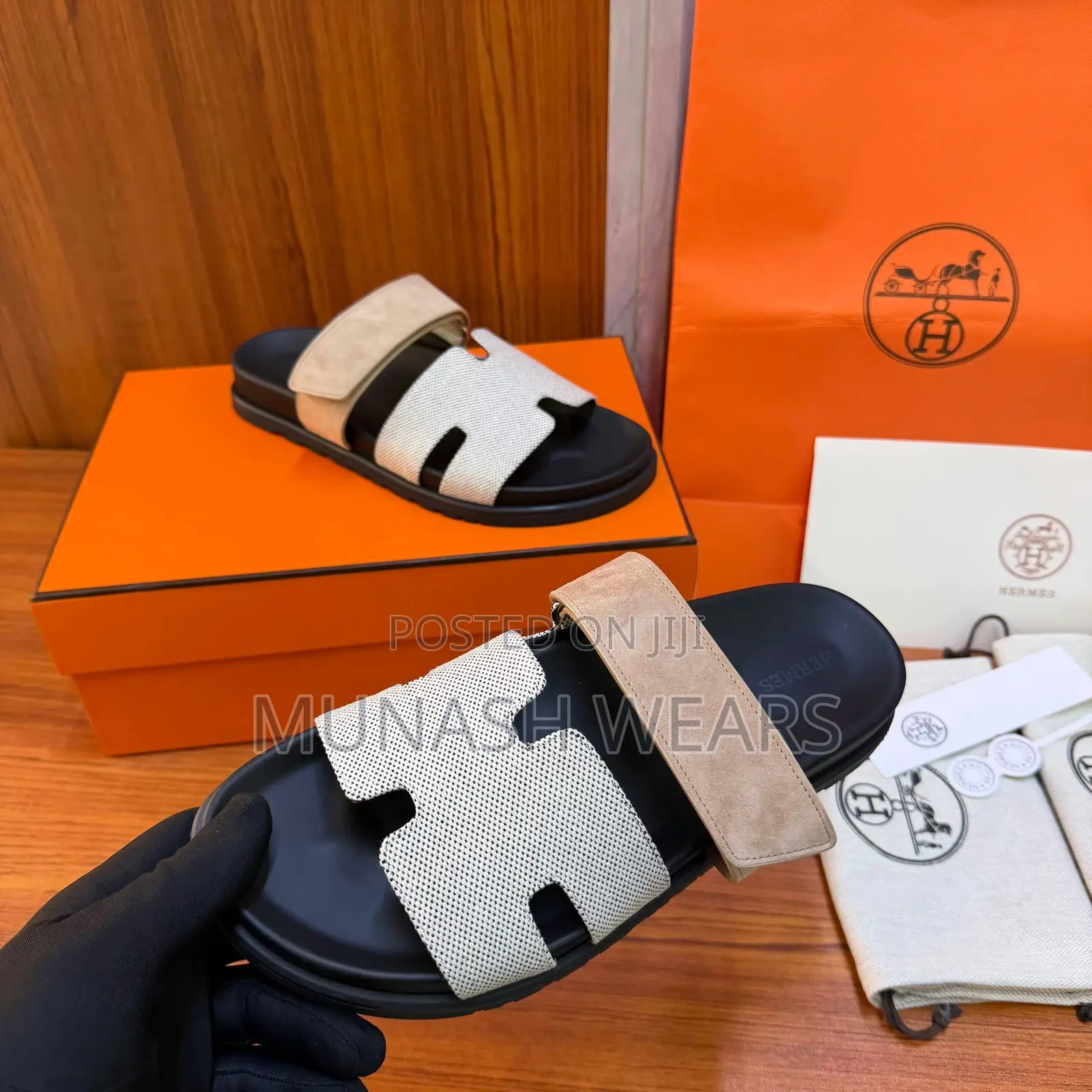 Luxury Hermes Chypre Rubber Sole 40-47 Available