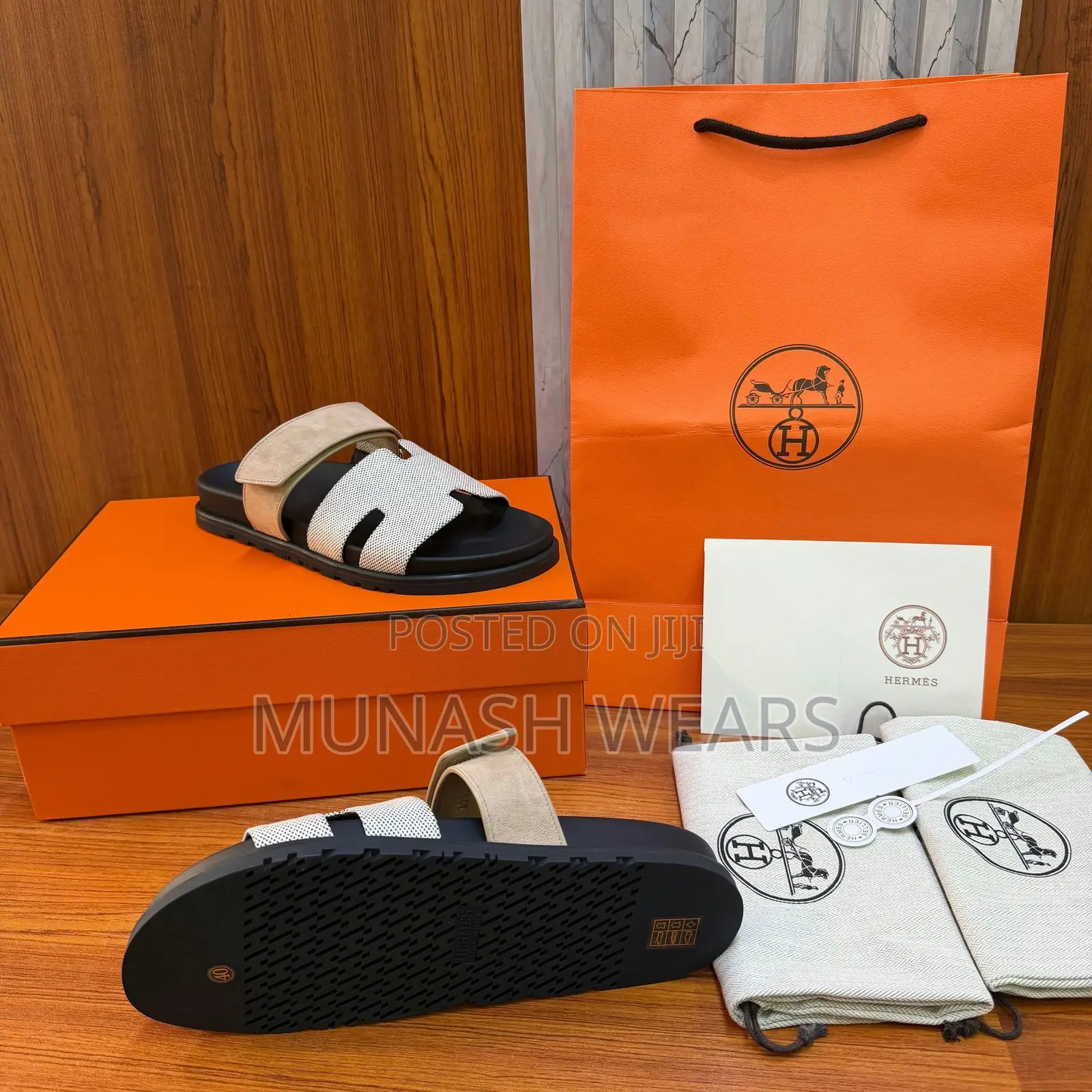Luxury Hermes Chypre Rubber Sole 40-47 Available