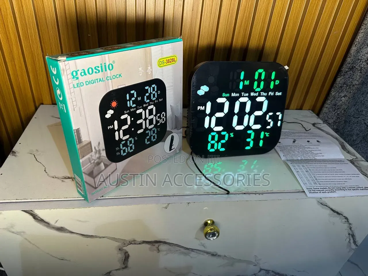 Gaosiio DS-3828L Rectangular LED Digital Wall & Table Clock