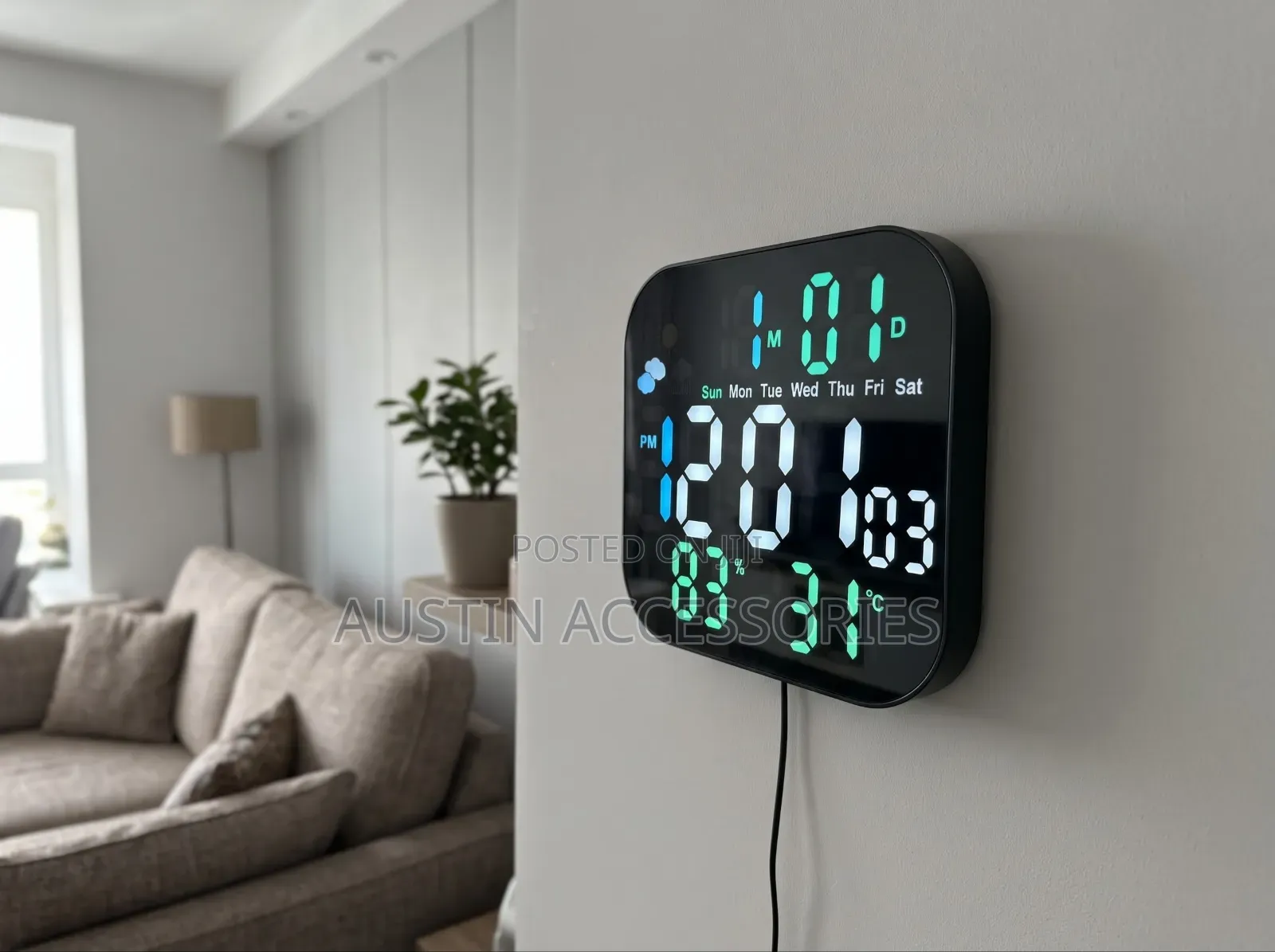 Gaosiio DS-3828L Rectangular LED Digital Wall & Table Clock