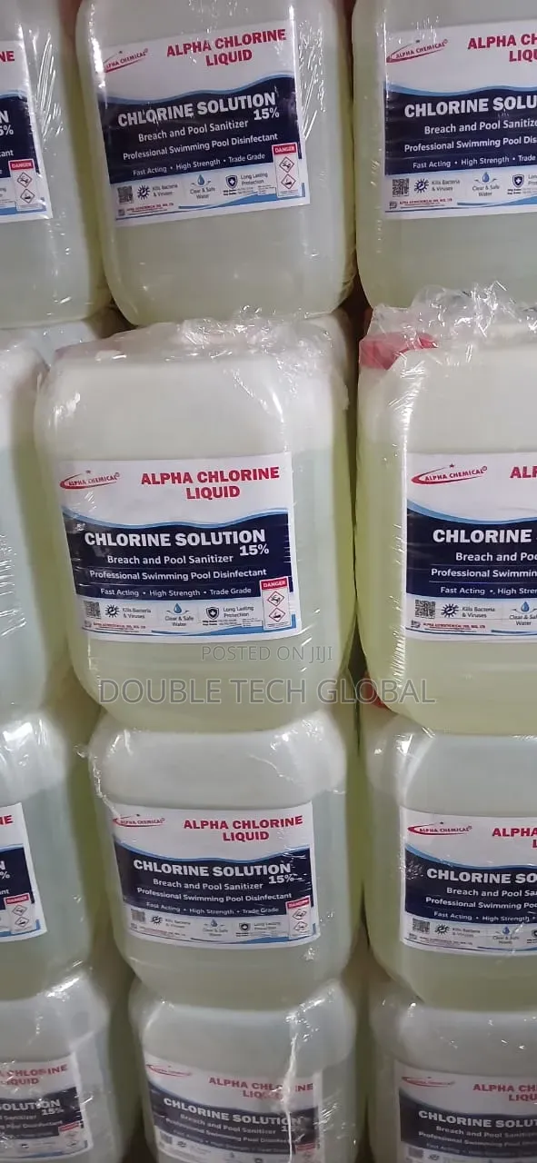 Original ALPHA Chlorine Liquid 15% - Chlorine Solution for Swimming Po
