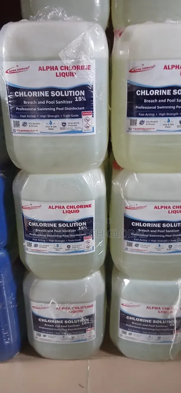 Original ALPHA Chlorine Liquid 15% - Chlorine Solution for Swimming Po