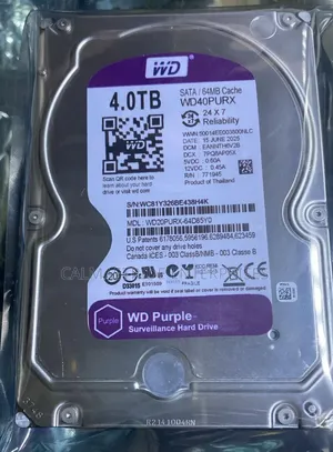 WD Purple Surveillance Hard Drive 4TB