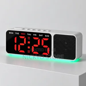 Digital Alarm Clock With Bluetooth Speaker
