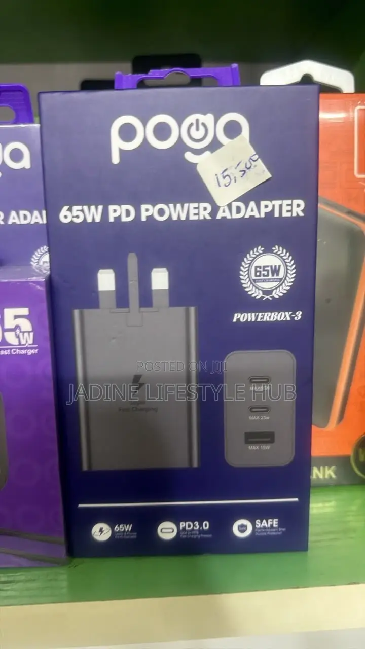 Poga 65W Power Adapter Super Fast Charging for Laptop and Phone