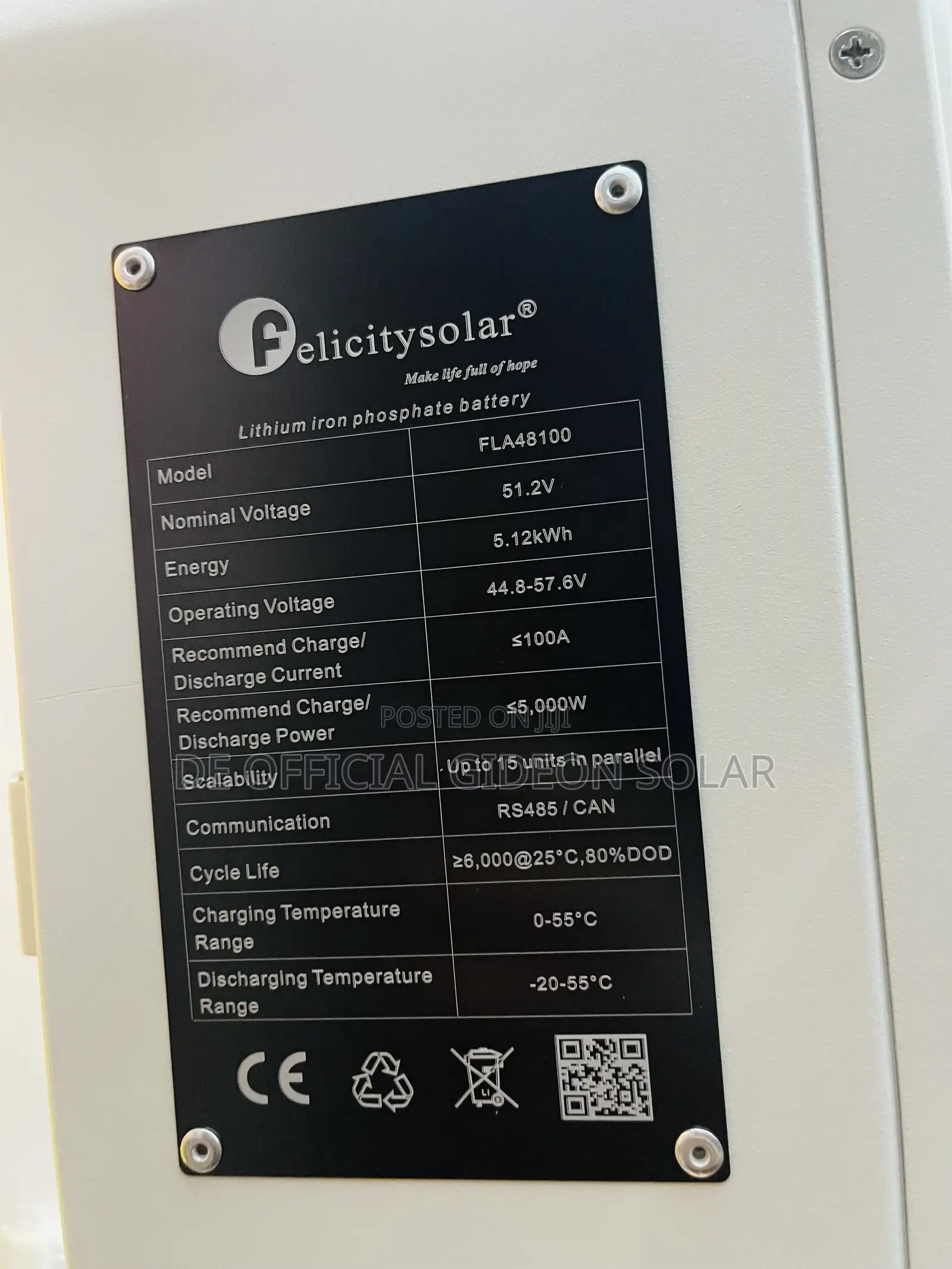 Felicity Brand 5kwh Lithium Battery + 6kva Hybrid Inverter Only 