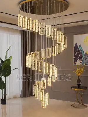 High Ceiling Modern Living Room Decoration Crystal Chandelier