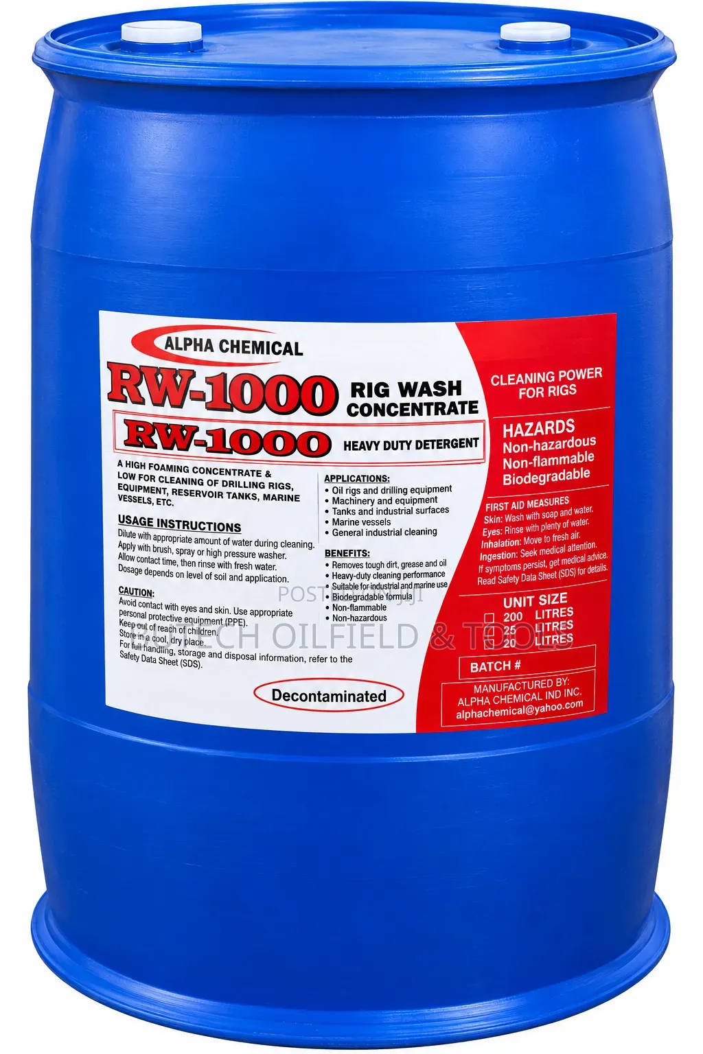 Alpha Chemical RW-1000 Rig Wash Concentrate