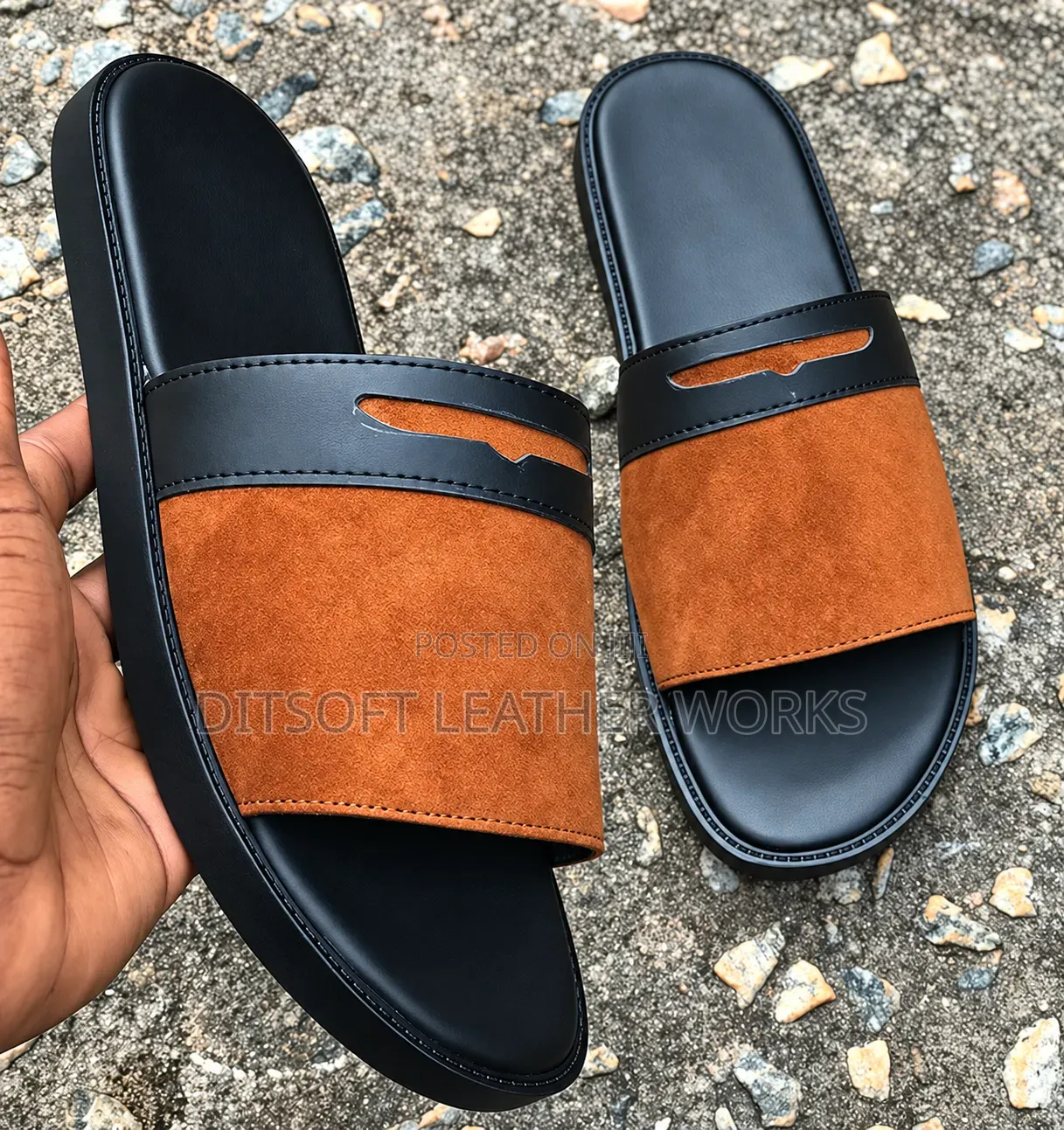 Premium Black & Brown Half Shoe Pams – Smart Casual Slides