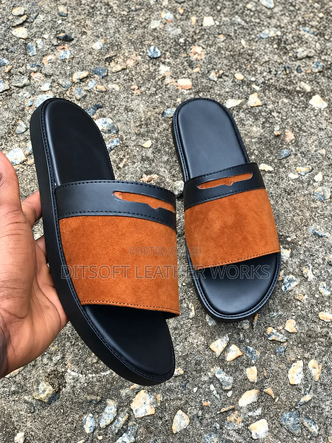 Premium Black & Brown Half Shoe Pams – Smart Casual Slides