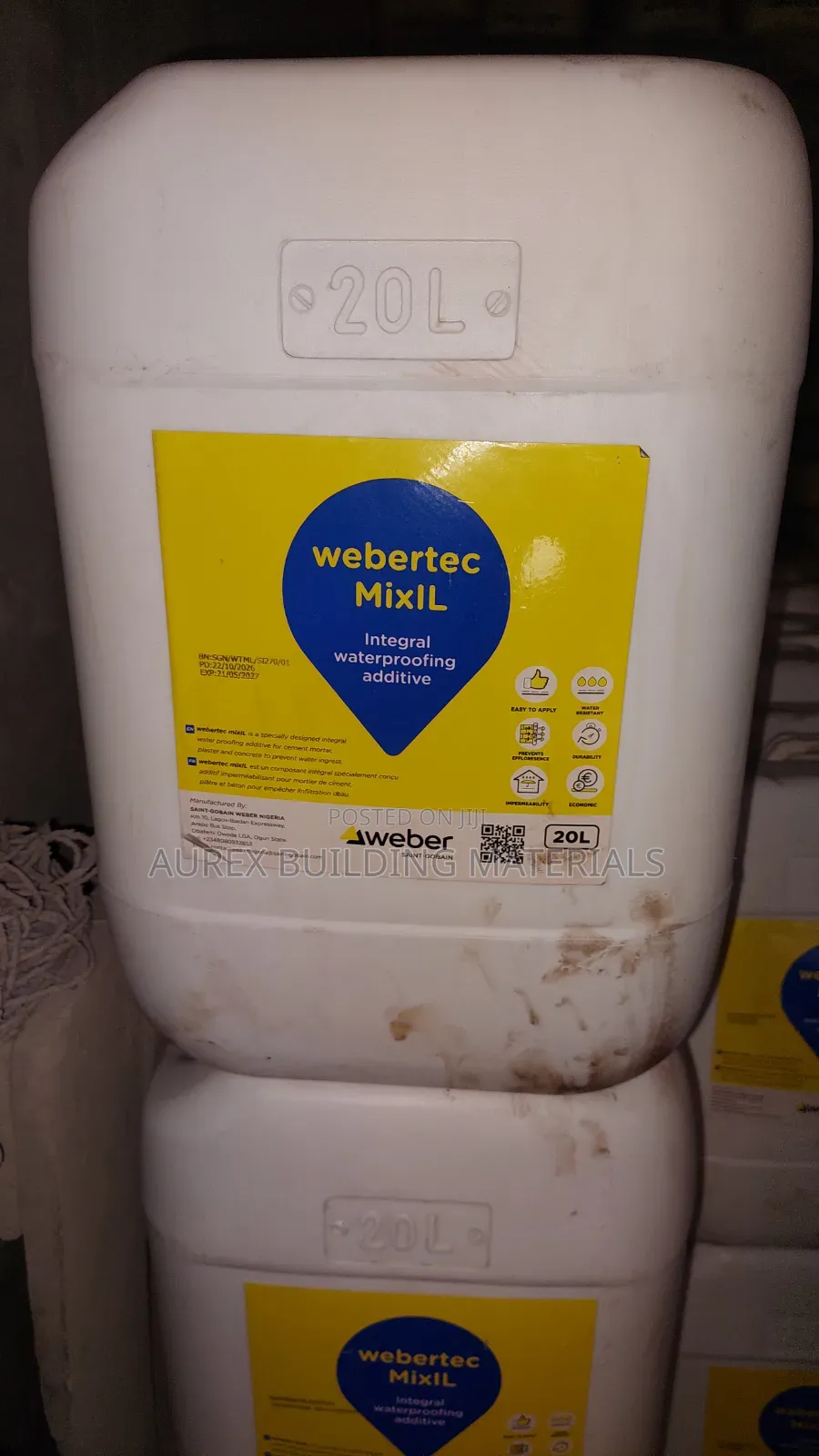 Webertec Mixil – 20 Litres | Integral Waterproofing Additive
