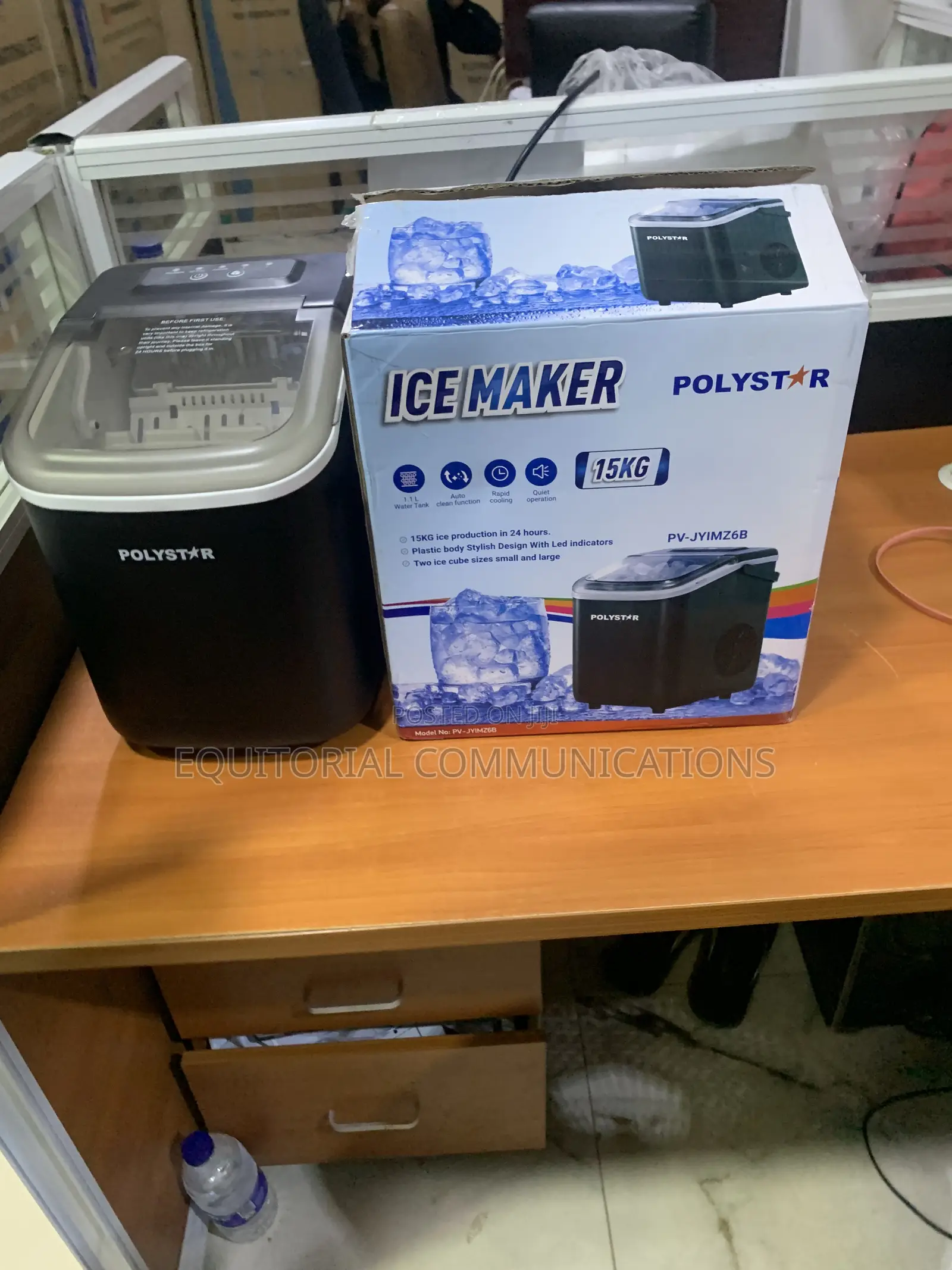 Polystar 15KG Ice Maker – Ideal for Homes, Offices, Bars, and Restaura
