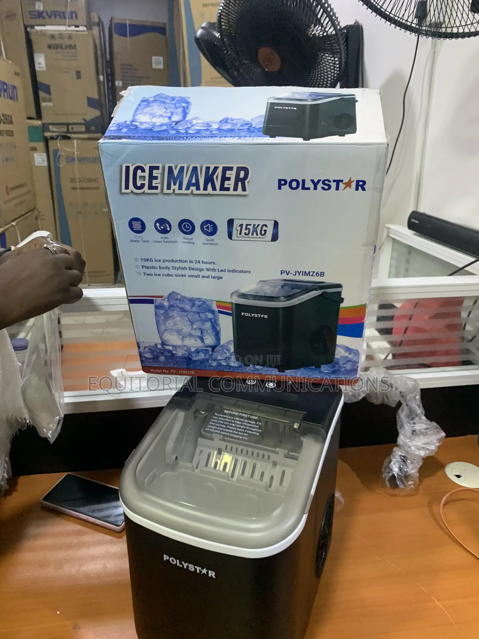 Polystar PV-JYIMZ68 – 15KG Ice Maker for Convenient Daily Ice Supply
