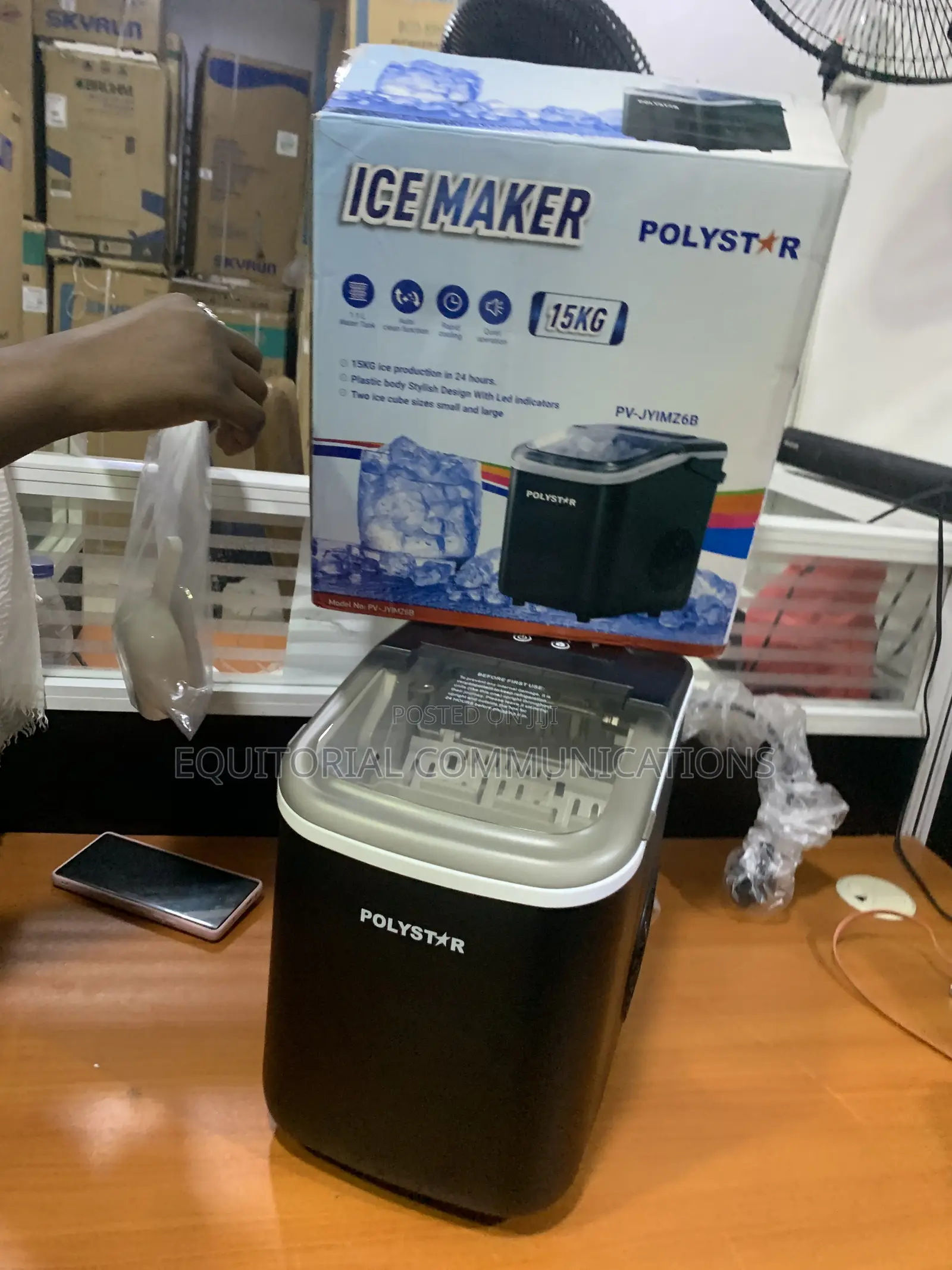 Polystar Ice Maker 15KG – Ideal for Refreshments at Home and Work