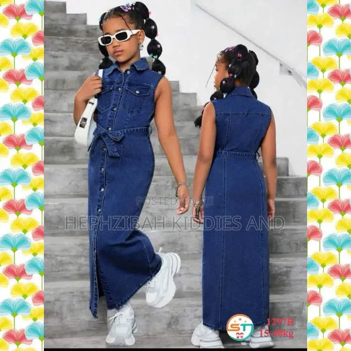 Girls Denim Gown