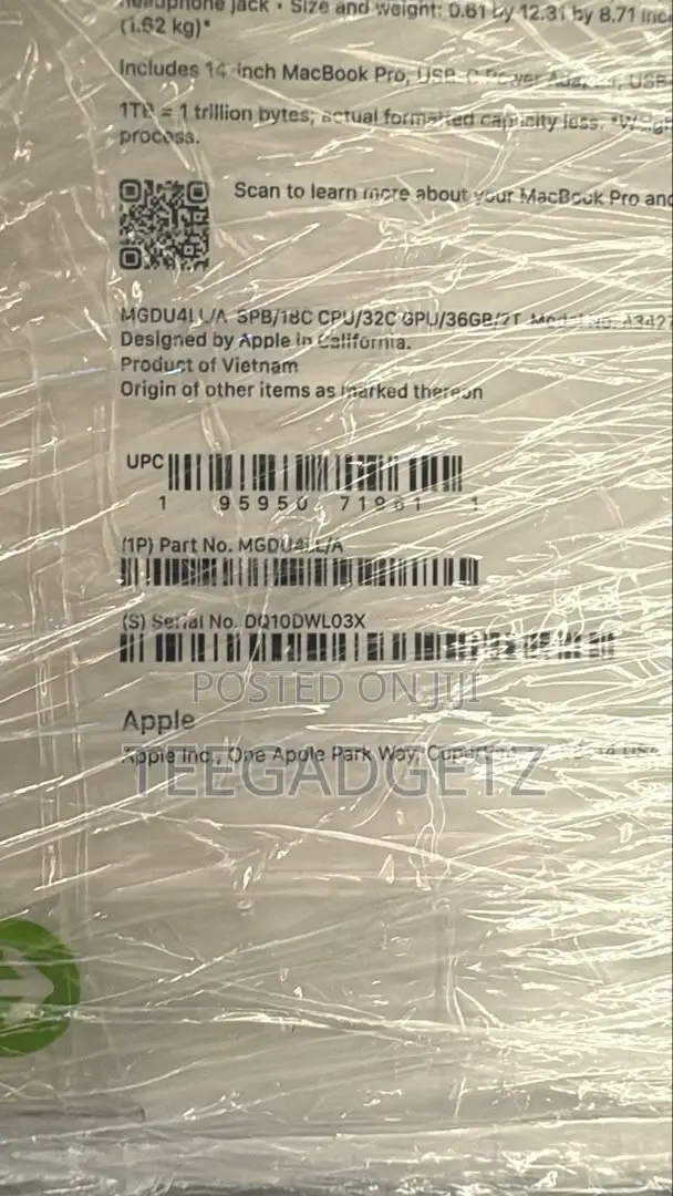 New Laptop Apple MacBook Pro 2026 M5 Max 36GB Apple M5 Max SSD 2T