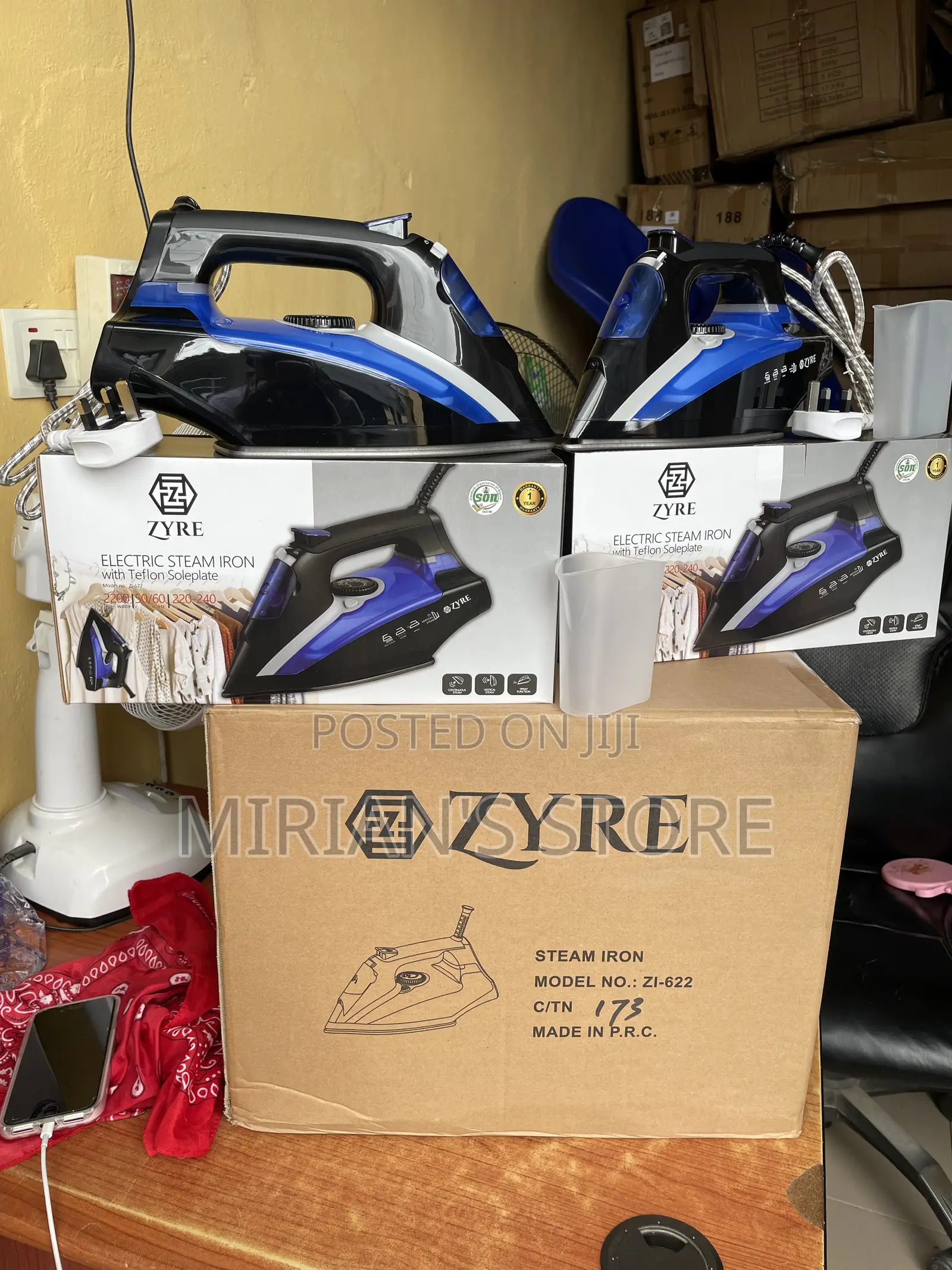 ZYRE Electric Steam Iron (Teflon Soleplate) - Model ZI-622