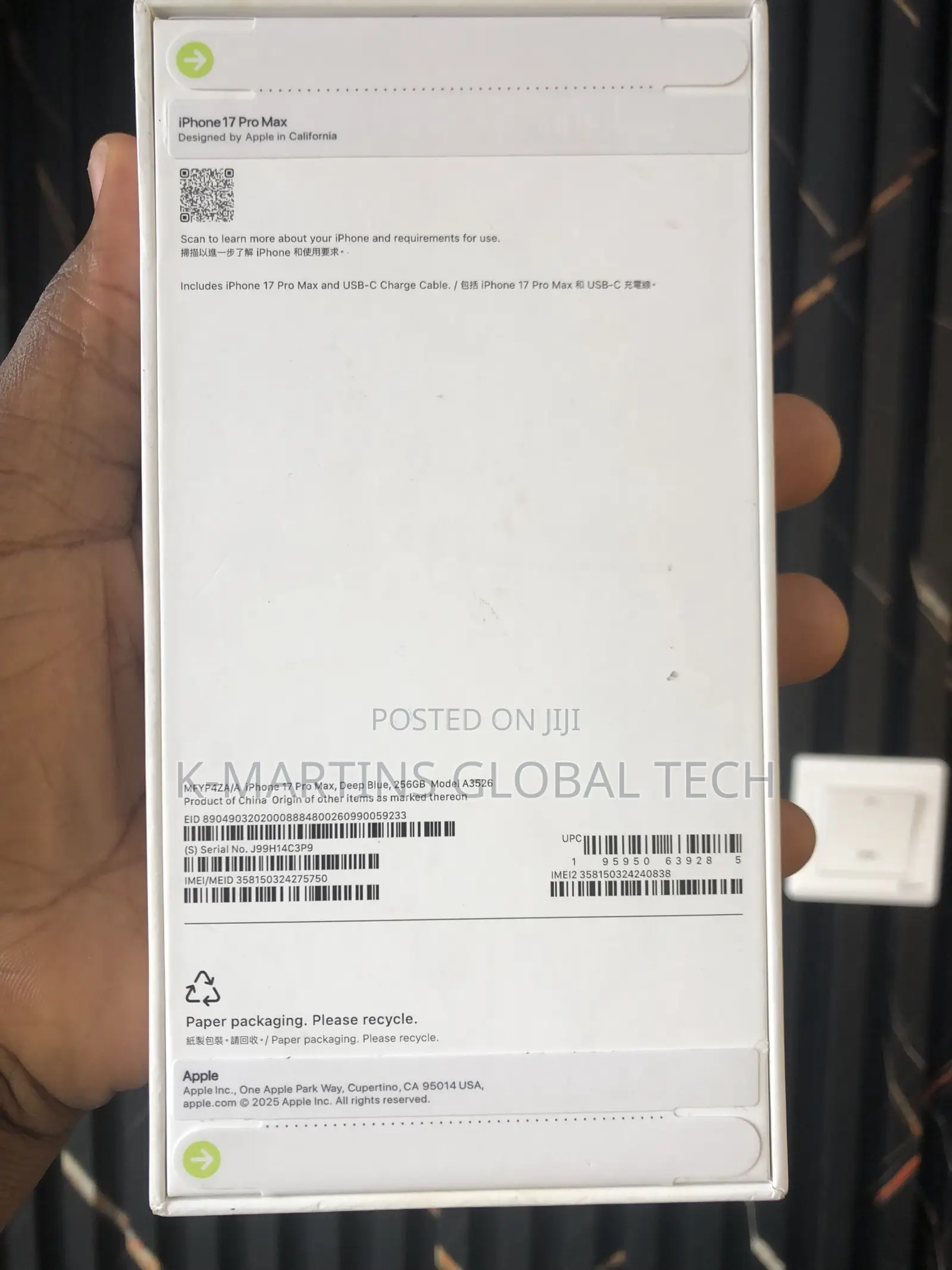 New Apple iPhone 17 Pro Max 256 GB Blue