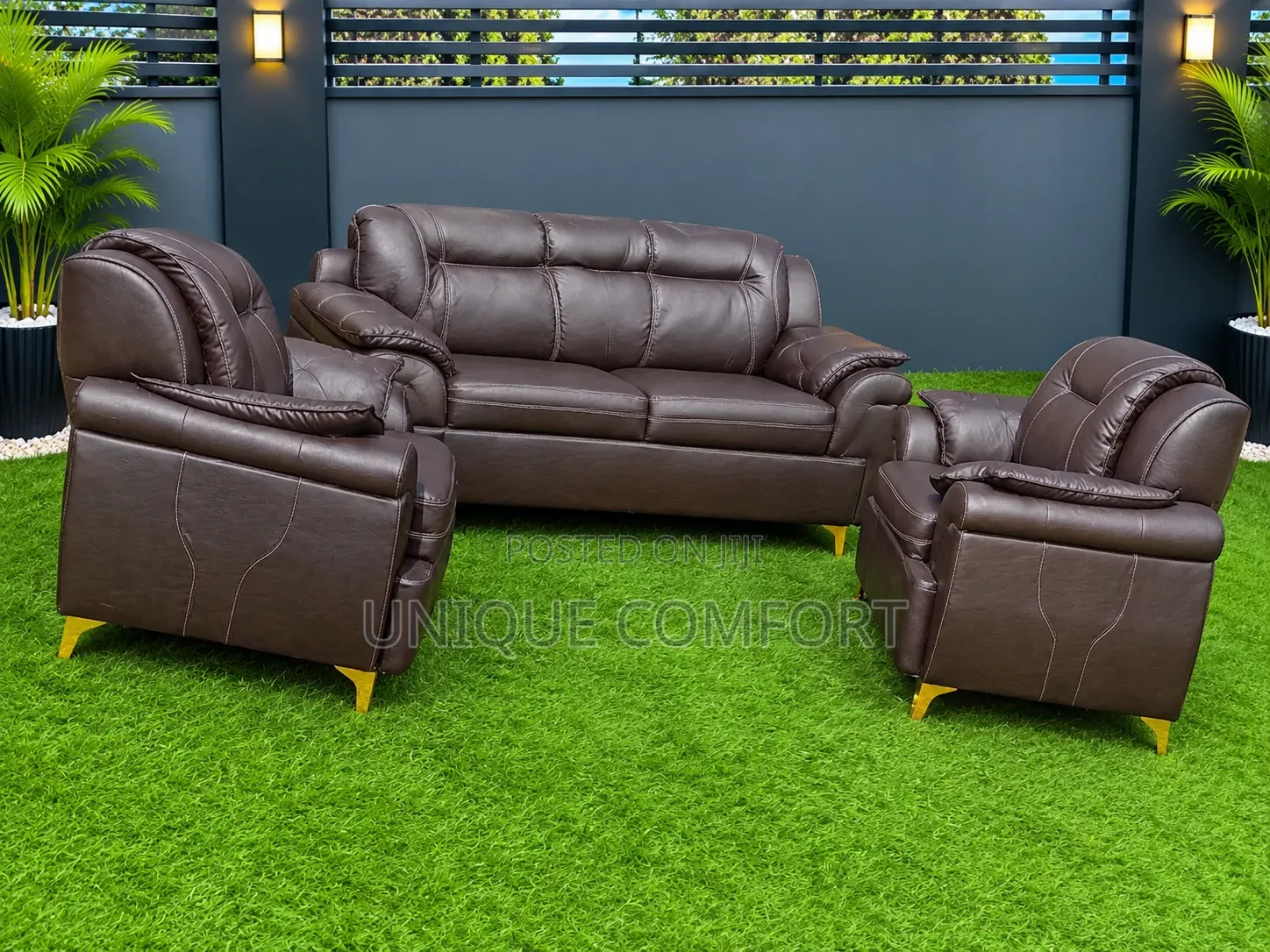 Brand New 4 Seaters Full Padded Leather Sofa Set (2,1,1) Seaters