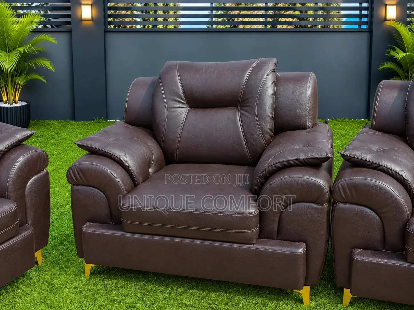 Brand New 4 Seaters Full Padded Leather Sofa Set (2,1,1) Seaters