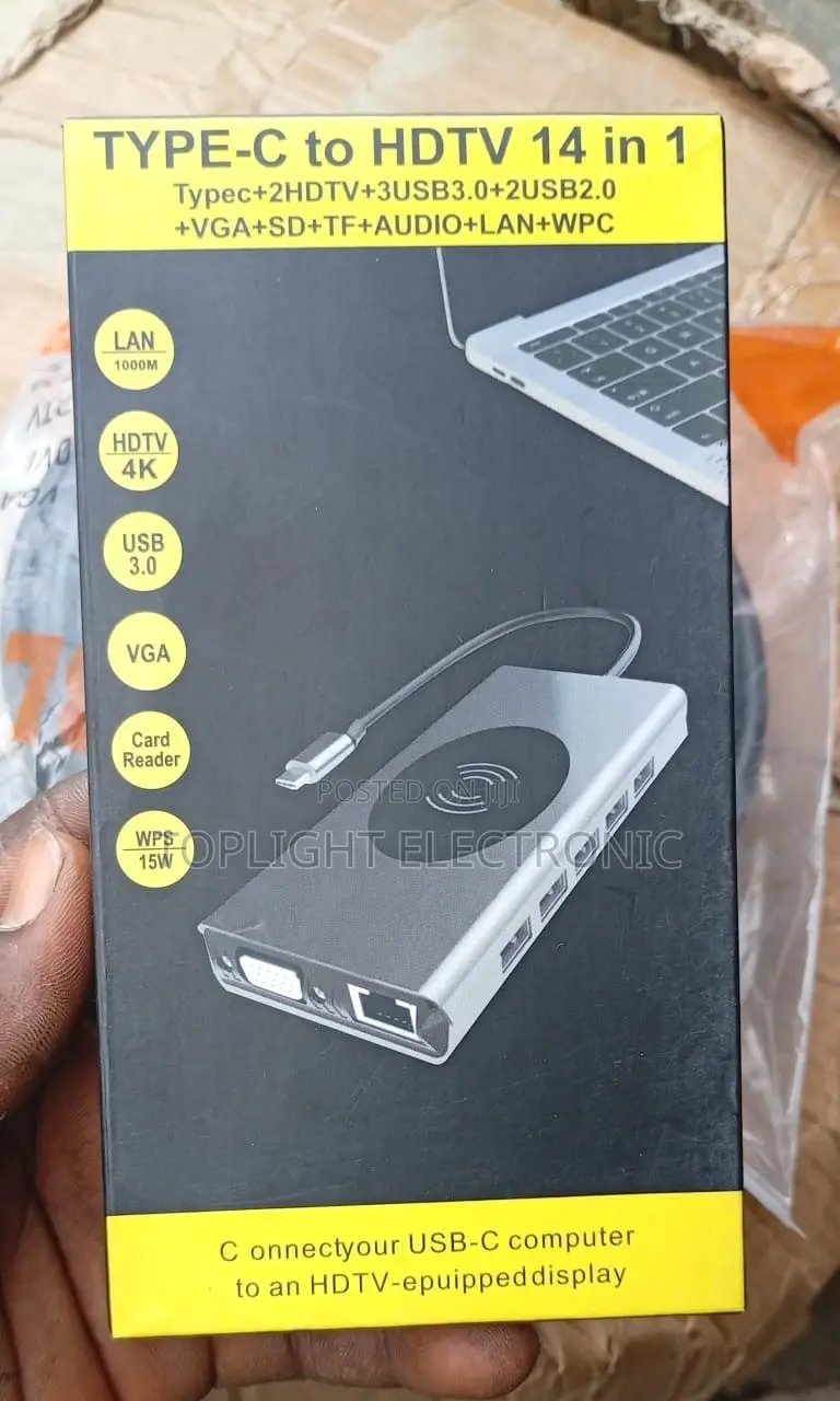 14-in-1 USB-C Hub Converter | Dual HDMI 4K, USB 3.0, VGA & Gigabit LAN